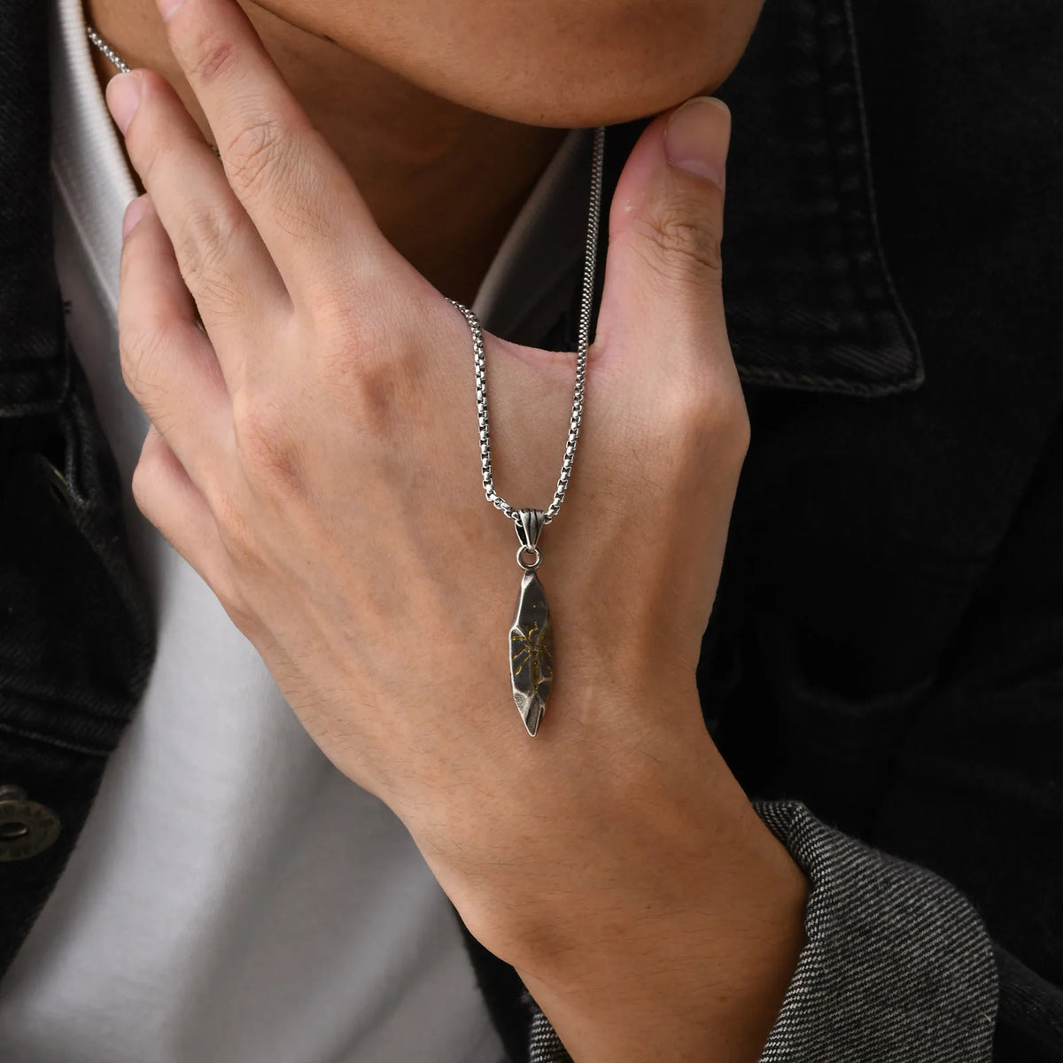 Punk Wishing Stone Necklaces for Men Boys,Trendy Sun Pattern Lion Head Pendant Necklaces,Birthday Anniversary Gift