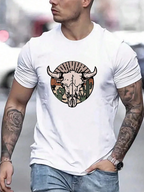Summer Daily Casual Men's T-shirt Outdoor Street Short Sleeve Personalized Mexican Rooster Battle Print Men's Crewneck T-shirt