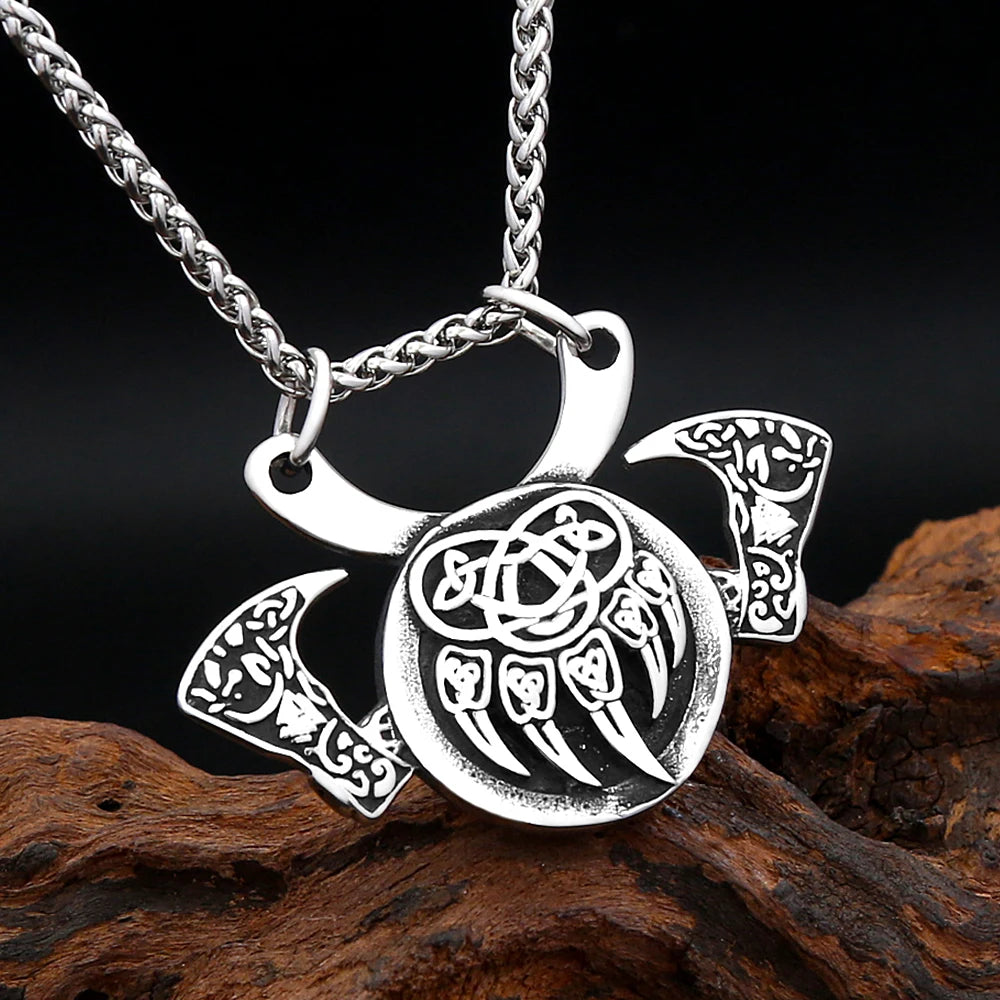 PENDRA Bearclaw Viking Bear Claw Axe Pendant