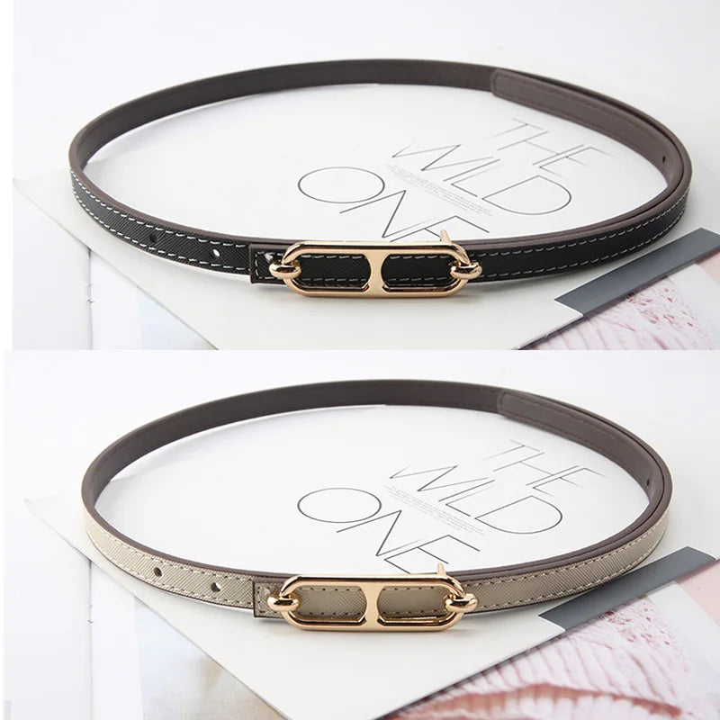 New Elegant women's Pu leather belt decorated ins fashion student trend luxury designer Brands thin waistband For Dress Jeans
