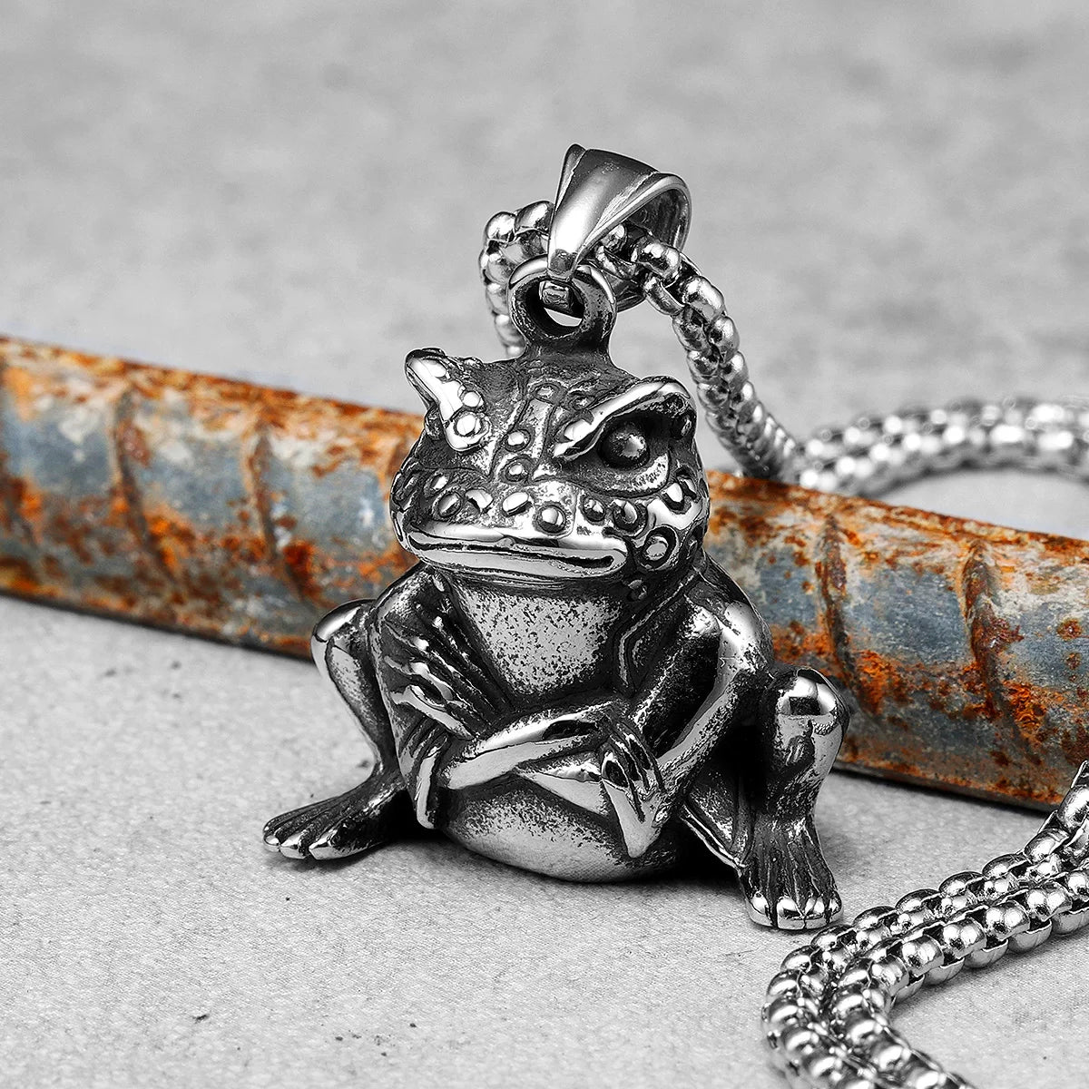 PENDRA Immortal Toad Frog Steel Necklace