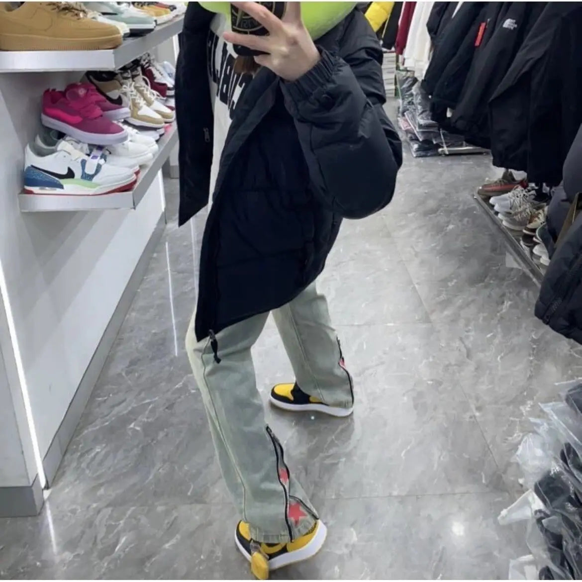 Korean Popular Clothes 2026 High Street Niche Design Zipper Split Fork Straight Jeans Trendy Micro Pull Pants Men Clothes Man