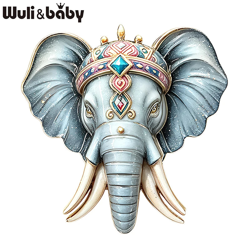 PENDRA Majestic Elephant Enamel Brooch