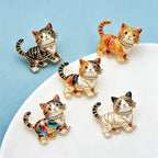 PENDRA Kitty Rhinestone Cat Brooch