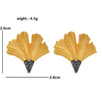 PENDRA Gingko Stud Ginkgo Leaf Earrings