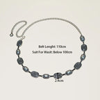 PENDRA Orlaina Leather Silver Retro Waist Chain Belt