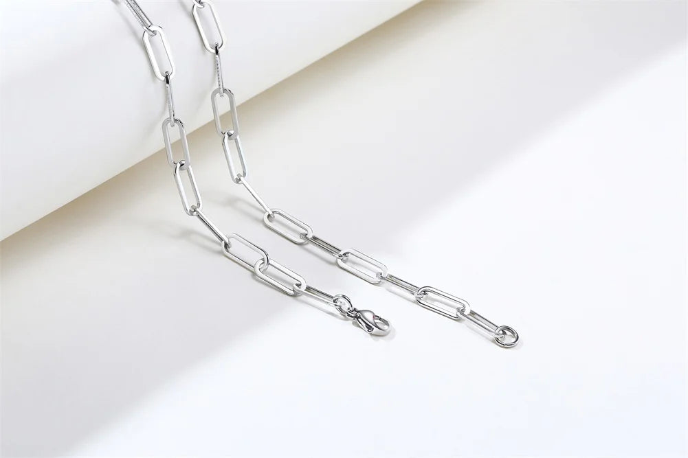 PENDRA Paper Clip Rectangle Pendant Necklace