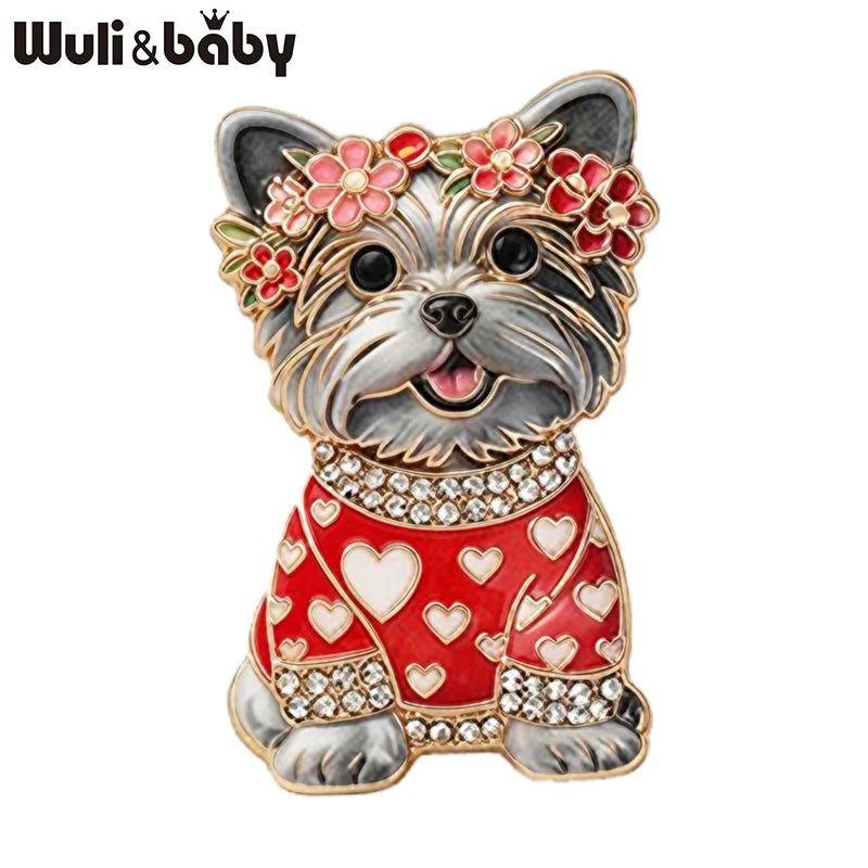 PENDRA Puppy Sitting Dog Brooch