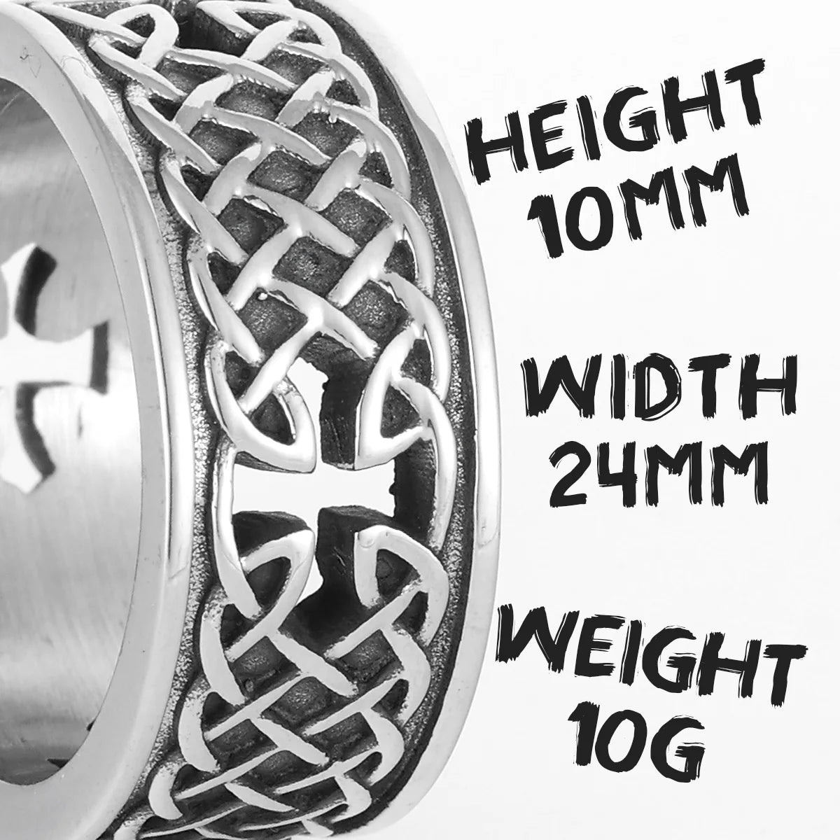 Viking Celtic Knot Cross Stainless Steel Womens Mens Rings Punk Vintage For Boyfriend Biker Jewelry Creativity Gift Wholesale