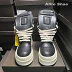 PENDRA Black Geobasket Black Leather 6cm Platform Zip Edition 2 Ankle Boots