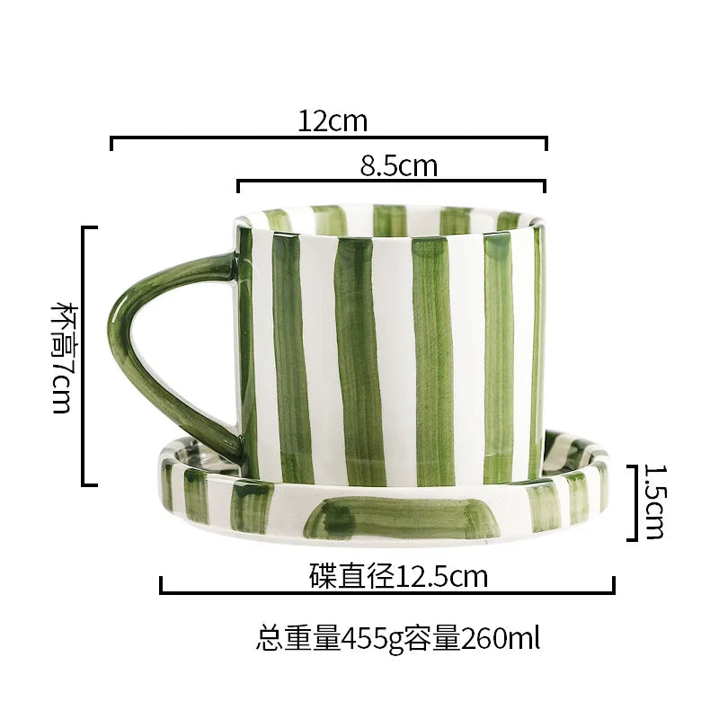Simple ceramic coffee cup and saucer high-value coffee cup and saucer set household water  afternoon tea European and saucer ins