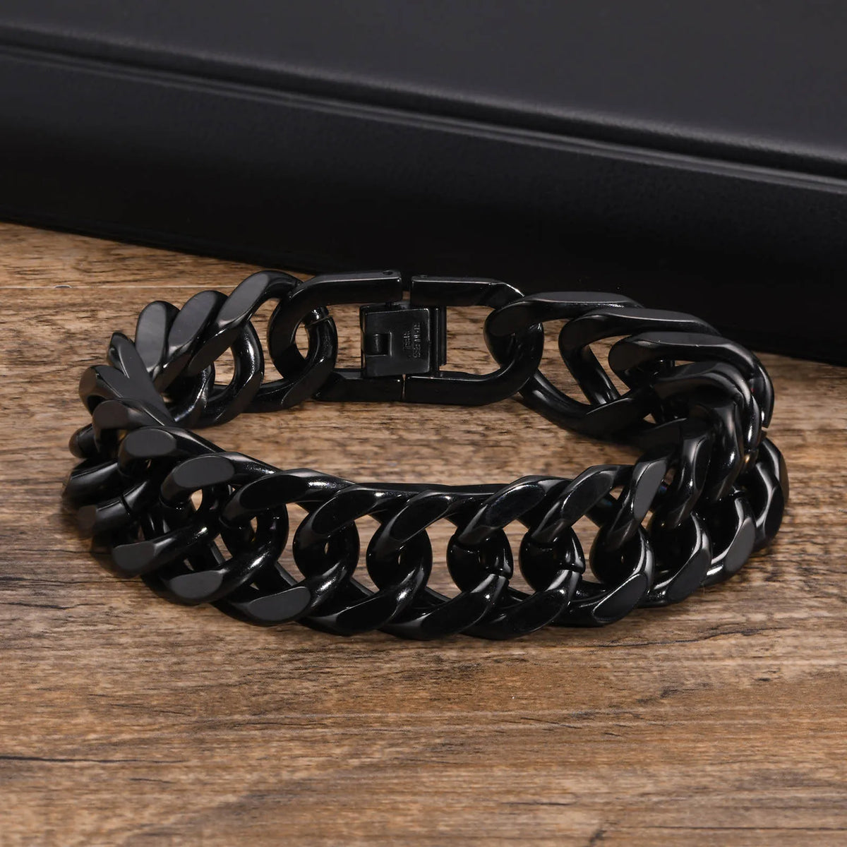 Gold Plated Men's Chunky Chain Bracelet,Stainless Steel Thick Cuban Chain Wristband,Hip Hop Punk Luxury Jewelry Gift for Him
