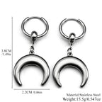 Hip Hop Moon Hoop Earrings Vintage Minimalist Metal C Shape Women Girls Stainless Steel Fashion Punk Rock Ear Rings Jewelry