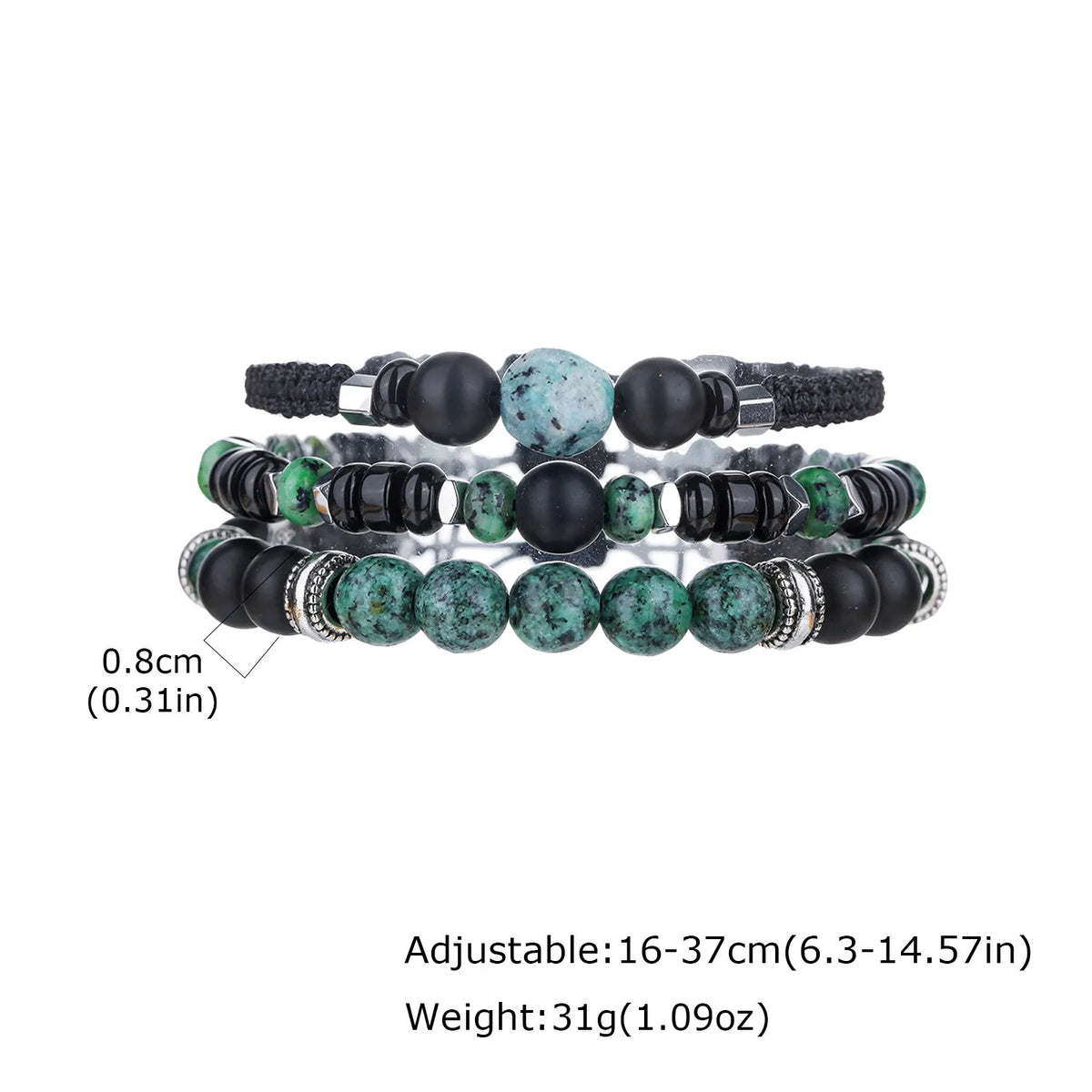 Ethnic Bead Bracelet for Men Boys,Layered African Pine Bead Wristband,Punk Jewelry Gift