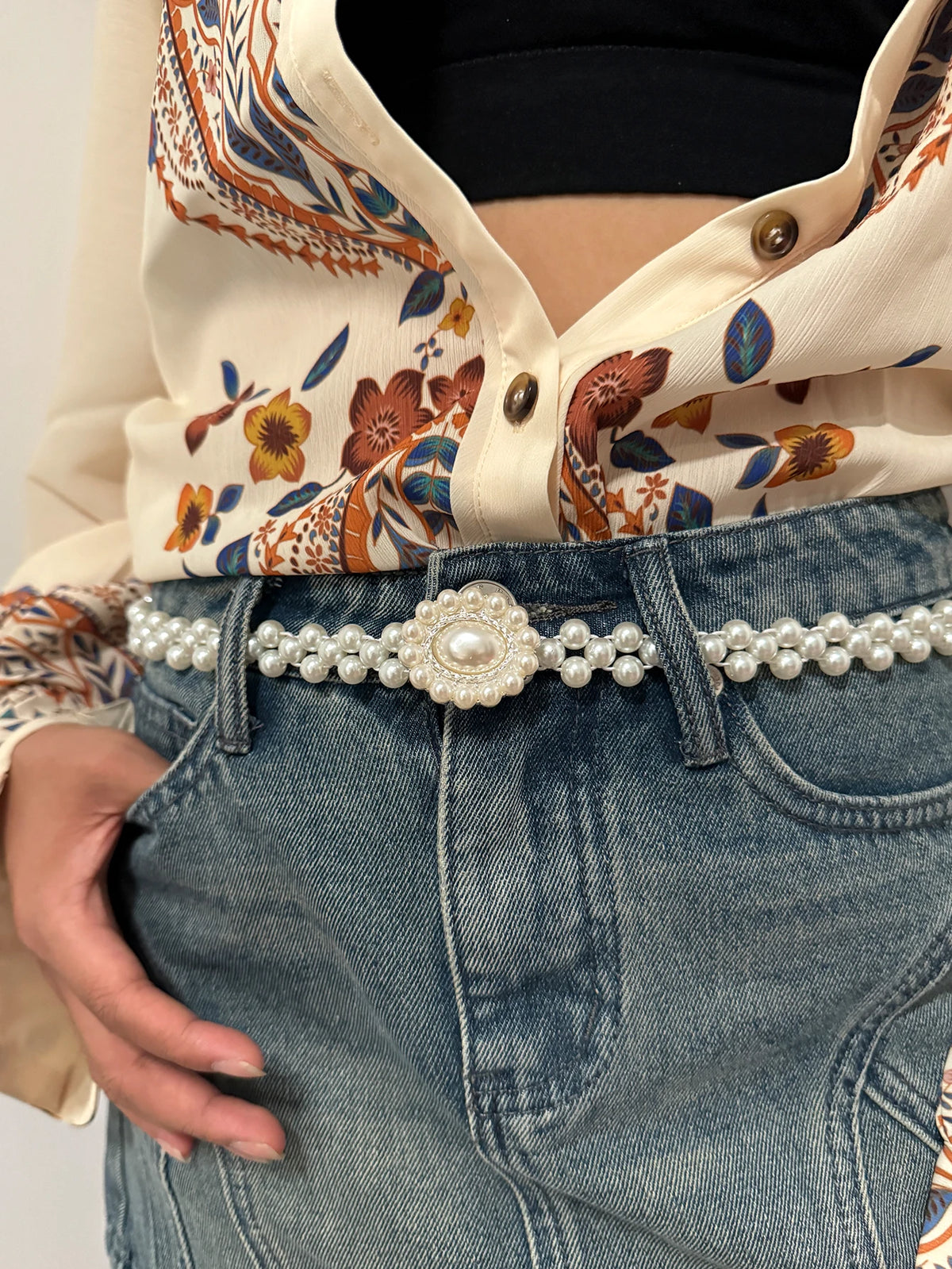 PENDRA Aureelle Pearl Western Designer Corset Belt