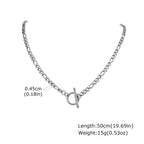 Stainless Steel Toggle Necklace for Men Women,50cm Figaro Chain Link Collar, Classic Rolo Chain Gift