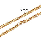 Cuban Link Chain Necklace for Men Women,3 to 7mm Stainless Steel Choker,Basic Jewelry Gift