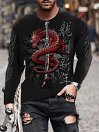 PENDRA Printed Long Sleeve Oriental T-Shirt