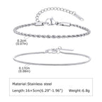 PENDRA Silver 2Pcs Bracelet
