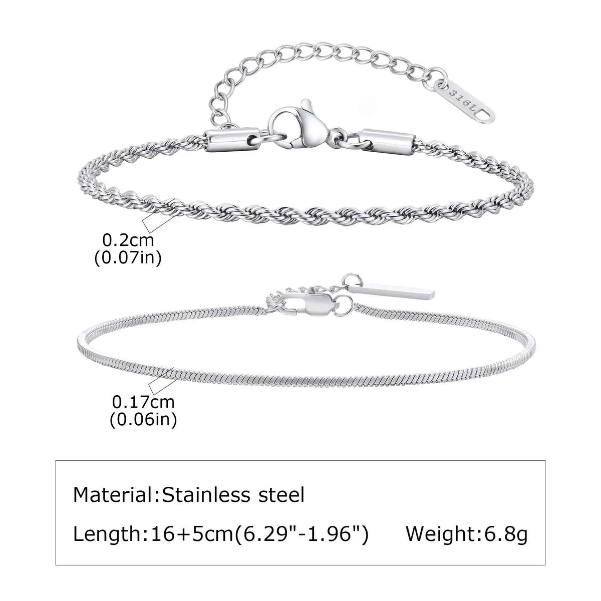 PENDRA Silver 2Pcs Bracelet