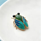 PENDRA Cicada Charm 2-Color Enamel Cicada Brooch
