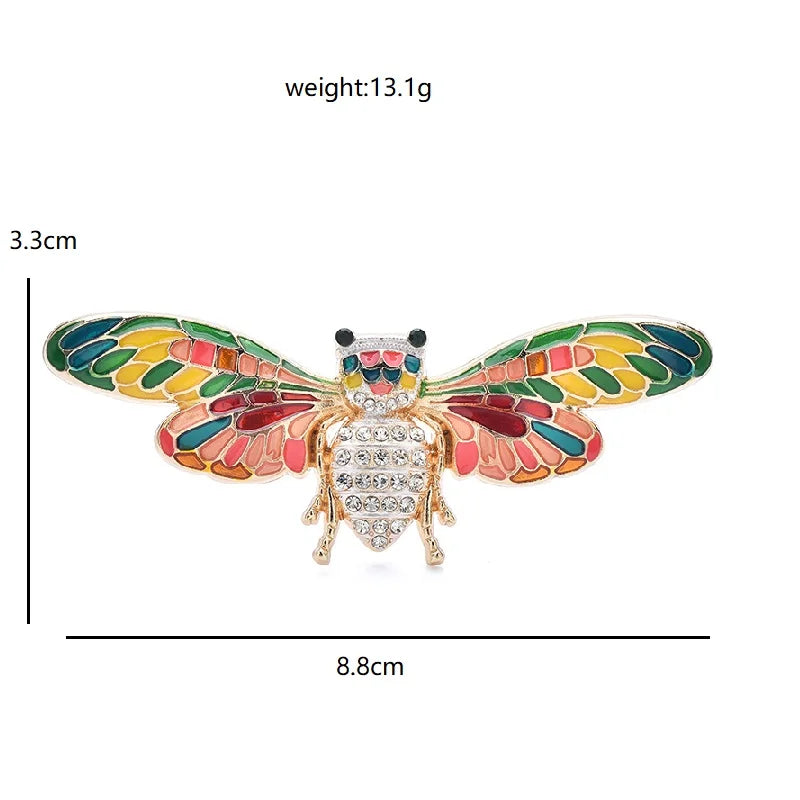 PENDRA Beautiful Enamel Bee Brooch