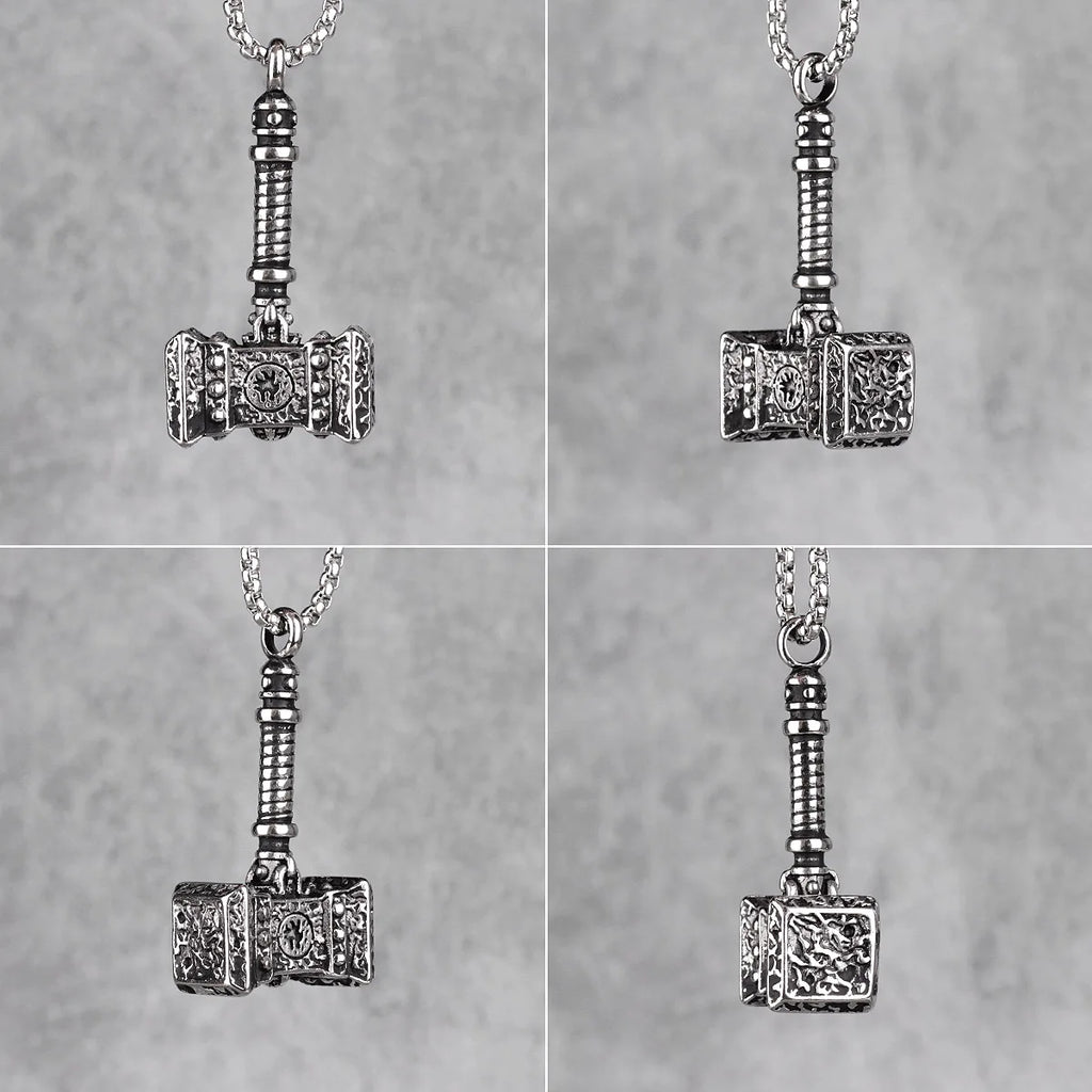 PENDRA Thor's Hammer Steel Necklace