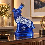 Blue Wolf Glass Decanter Animal Shaped Whiskey Liquor Bottle Creative Spirits Container Home Bar Decor Collectible Gift
