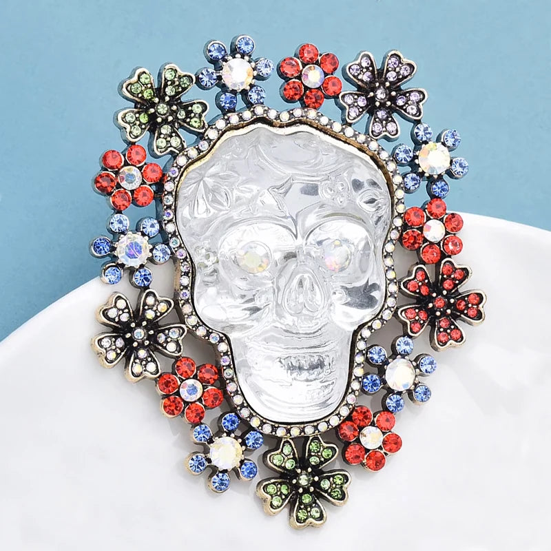 PENDRA Big Heavy Enamel Flower Wrench Jewelry Badge Brooch