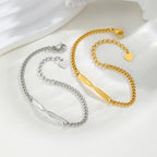 Simple Couple Bracelets for Women Men,Waterproof Stainless Steel Adjustable Mobius Bracelet,Anniversary Birthday Gift