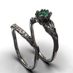 PENDRA Crystal Black Green Ring