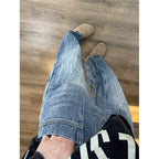 Washed Cracked Jeans Men's Spring 2026 American High Street Pants Slim Pants Mens Clothing Baggy Cowboy Man Pants baggy jeans