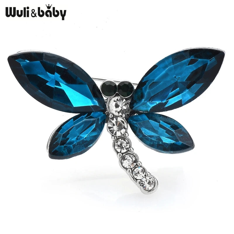 Wuli&baby Lovely Butterfly Brooches For Women Unisex 4-color Rhinestone Insects Party Casual Pins Gifts