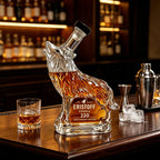 Creative Wolf‑Shaped Glass Decanter Clear Animal Wine Bottle for Liquor Whisky Vodka Home Bar Ornament Gift for Men