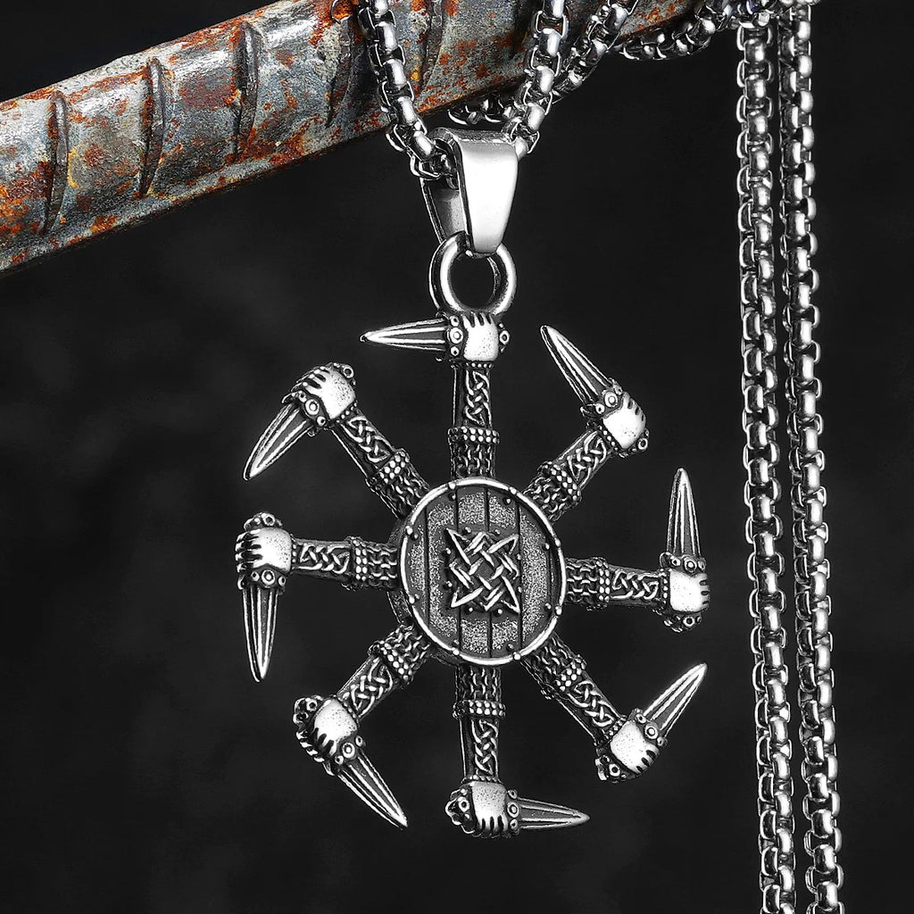 Viking Dagger Unique Amulets Men Necklaces Stainless Steel Pendant Chain Women Punk Fashion Jewelry Accessories Gifts Wholesale