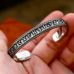 PENDRA Celtic Knot Stainless Steel Open Cuff Bracelet
