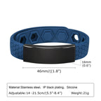 Free Engrave Silicone Bracelets for Men Boys,New Anti Static Custom ID Wristband,Personalized Jewelry