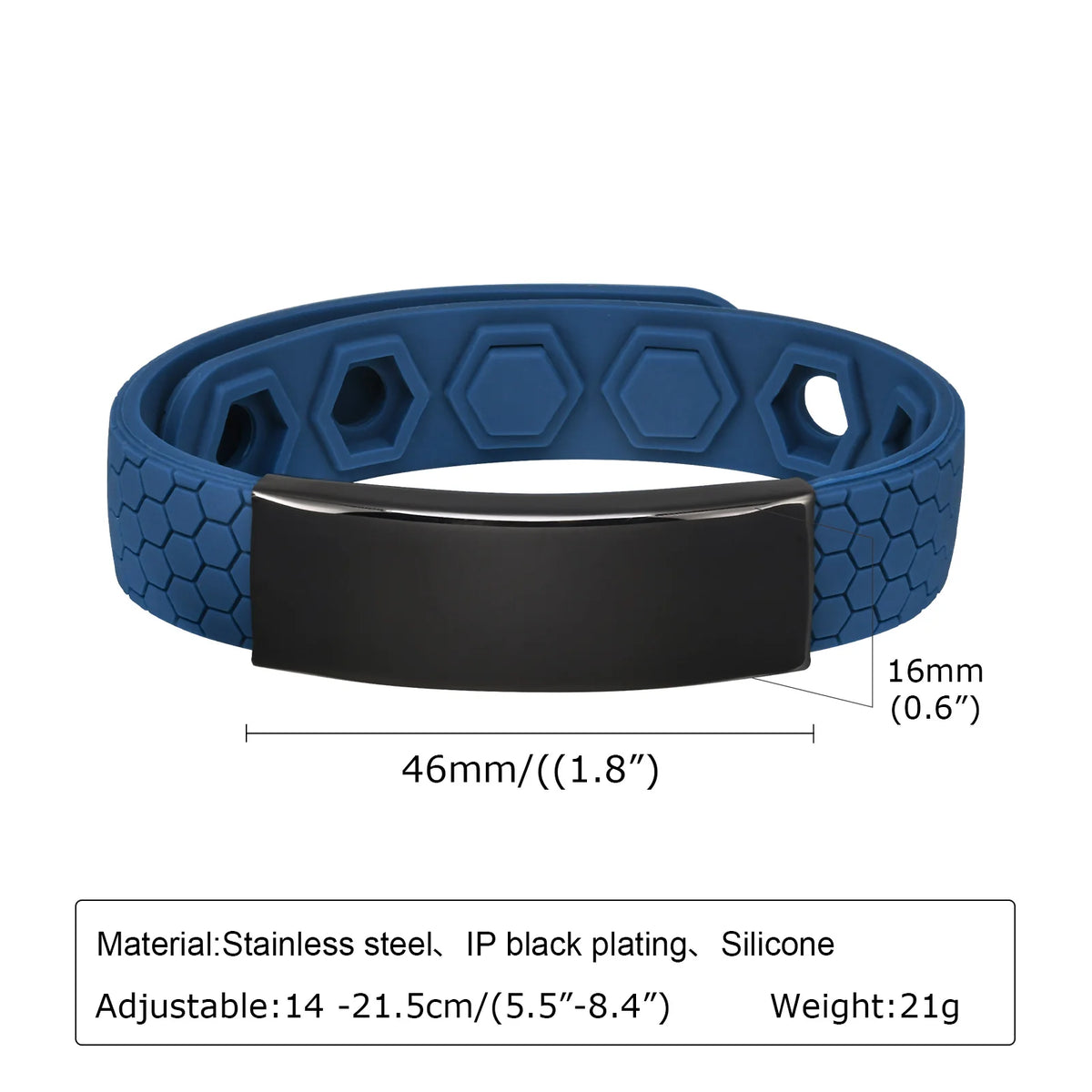 Free Engrave Silicone Bracelets for Men Boys,New Anti Static Custom ID Wristband,Personalized Jewelry