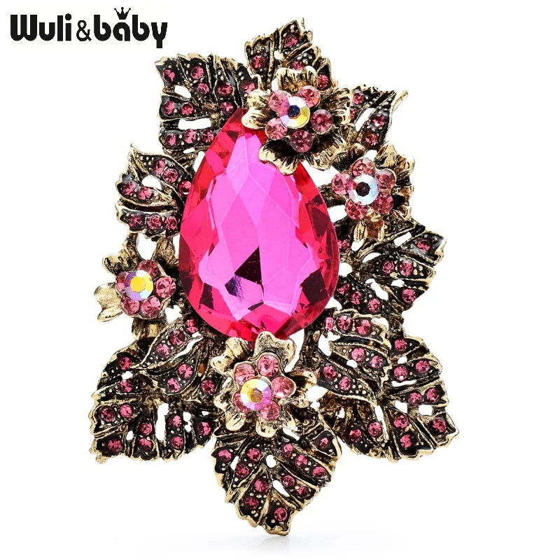 PENDRA Prismora Multicolor Crystal Flower Brooch