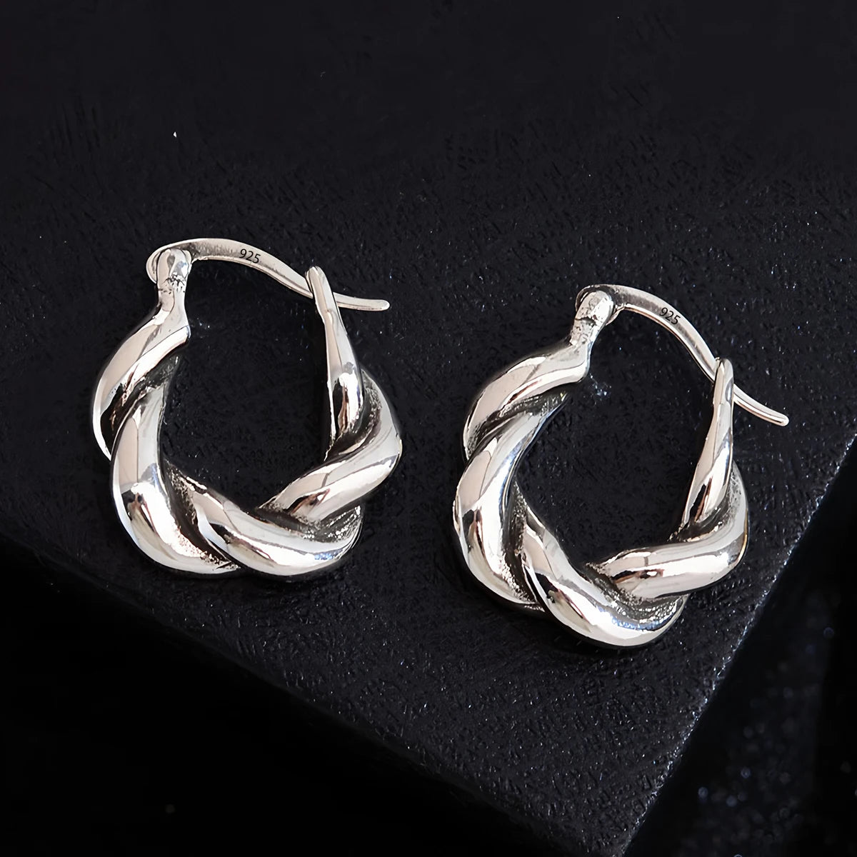 VENTFILLE 925 Sterling Silver Black Agate Earring for Women Girl Design Personality Minimalism Jewelry Gift Dropshipping