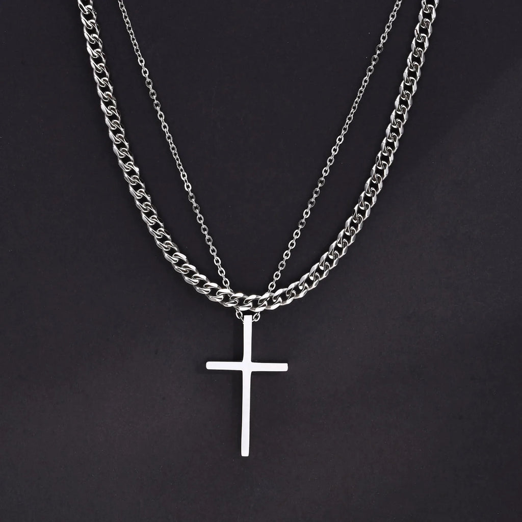 PENDRA Cross Double Pendant Necklace