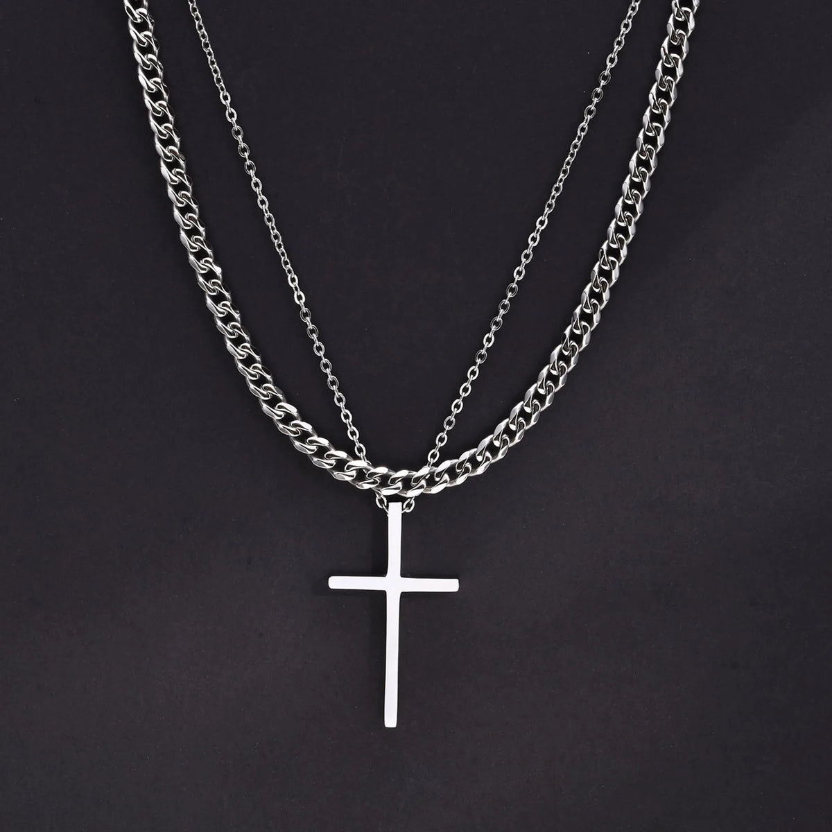 PENDRA Cross Double Pendant Necklace