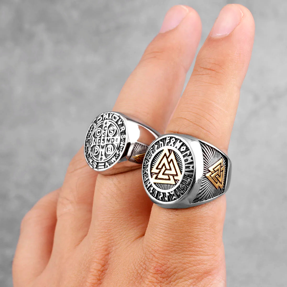 PENDRA Nordic Mythology Odin Steel Ring
