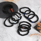 Men's Zodiac Bracelet,Red Agate Black Beaded Bracelets,Casual Birthday Gifts to BBF Son