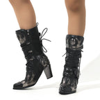 PENDRA Zipper Polish Flame Boots