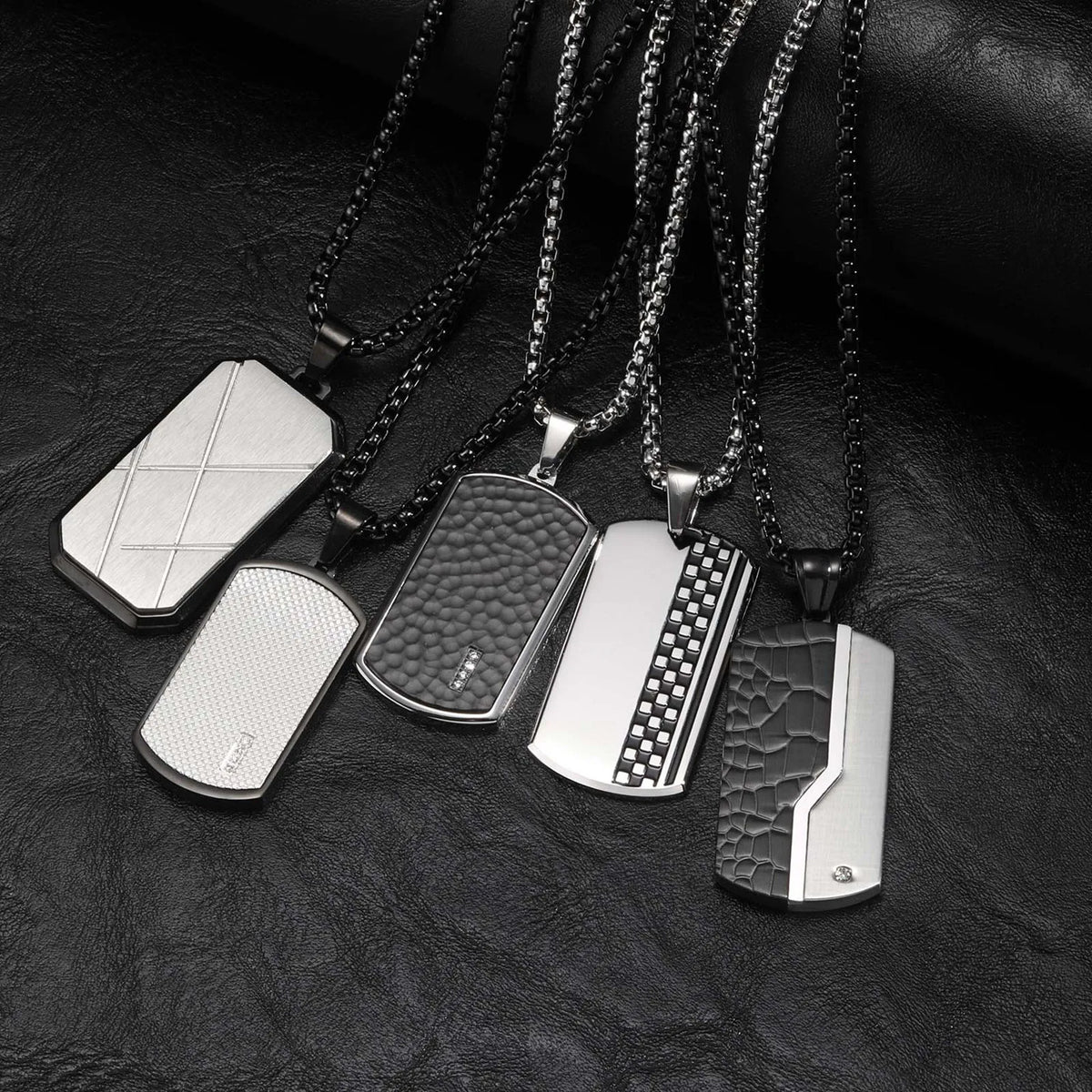 Stylish Mens Pendant Necklace,Stainless Steel Dog Tag Necklaces,Trendy Jewelry Gifts for Husband Father Son BBF