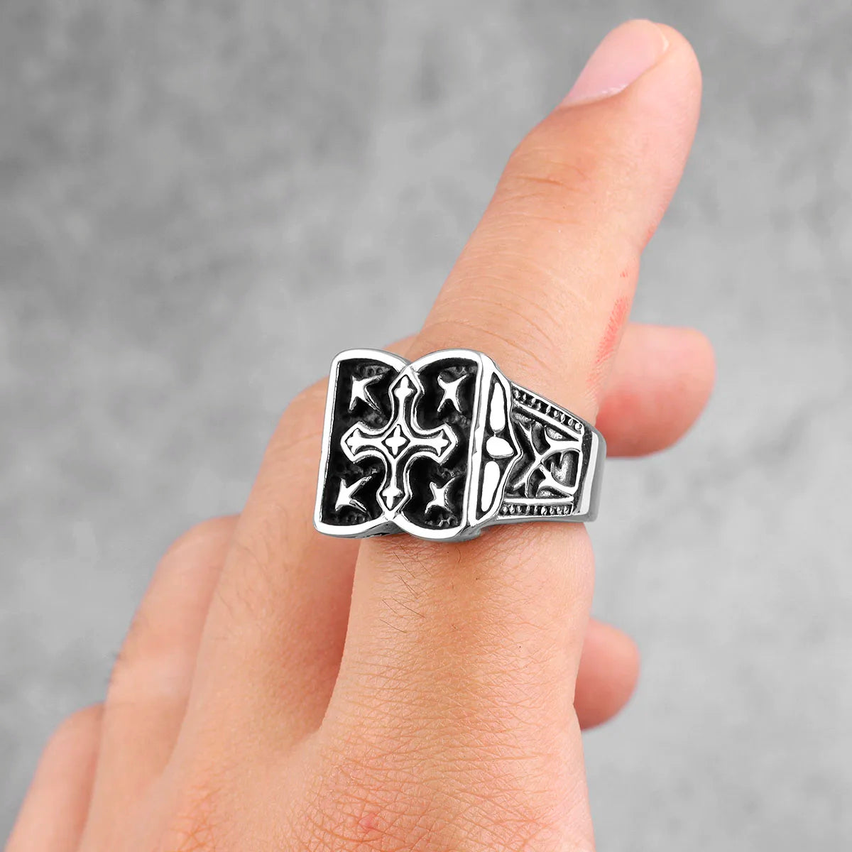 PENDRA Cross Faith Lucky Steel Ring