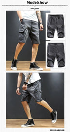 Summer Thin Multi-pocket Denim Shorts Men's Tooling Multi-pocket Loose Large-size Jorts Cargo Men's Clothing Pant for Man