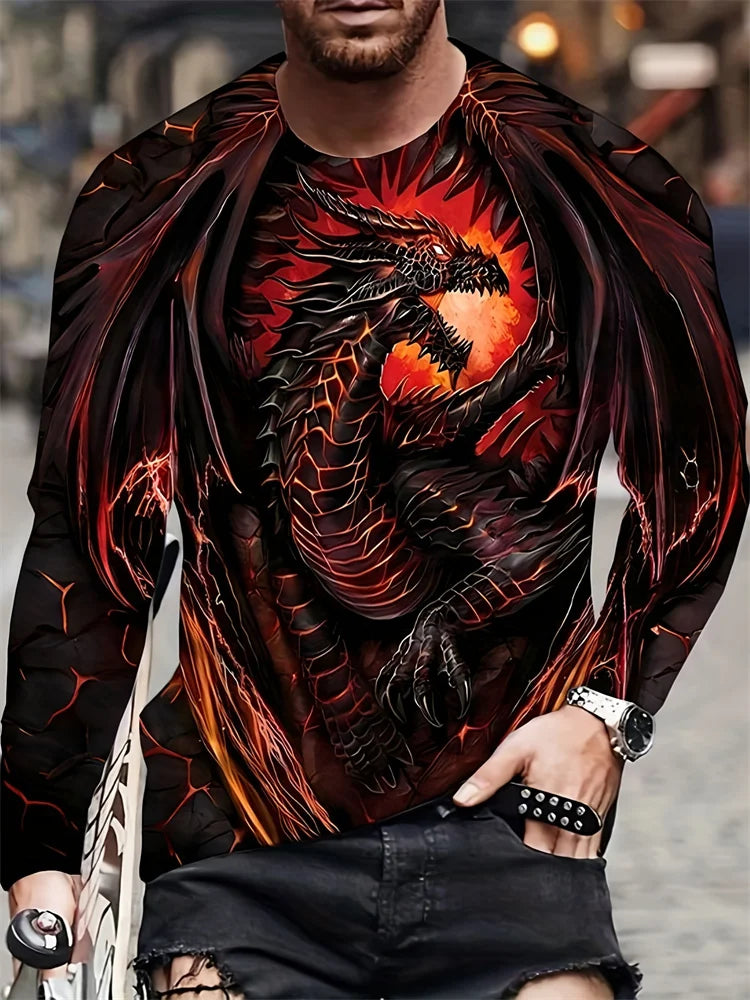 PENDRA Printed Long Sleeve Oriental T-Shirt