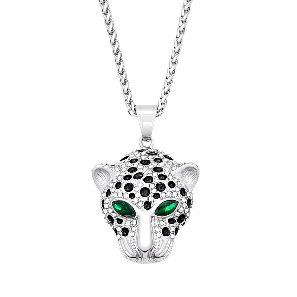 PENDRA Leopardcrest Stainless Steel Leopard Head Pendant